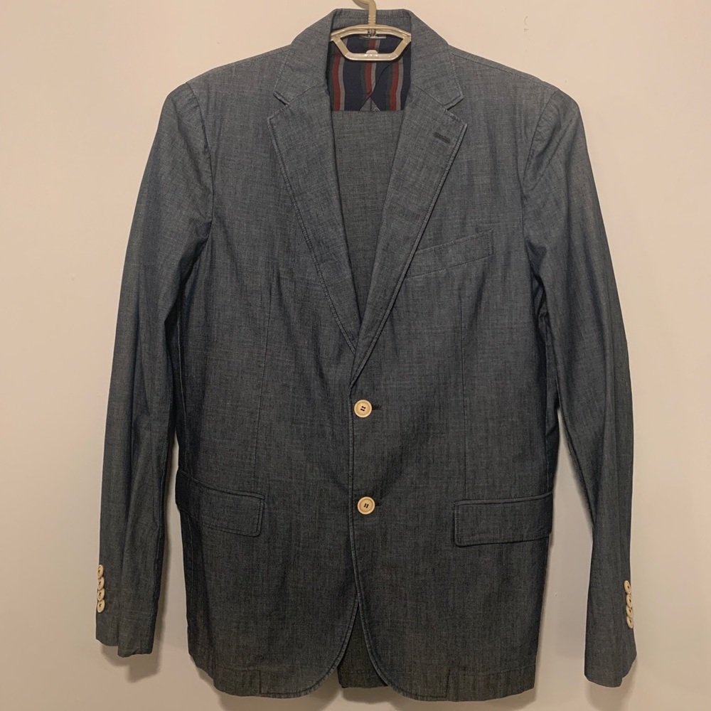 Royal Hem Handmade cotton two button suit